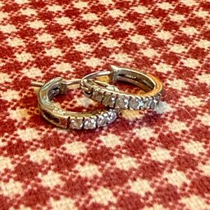 Silver & CZ Hoop Earrings